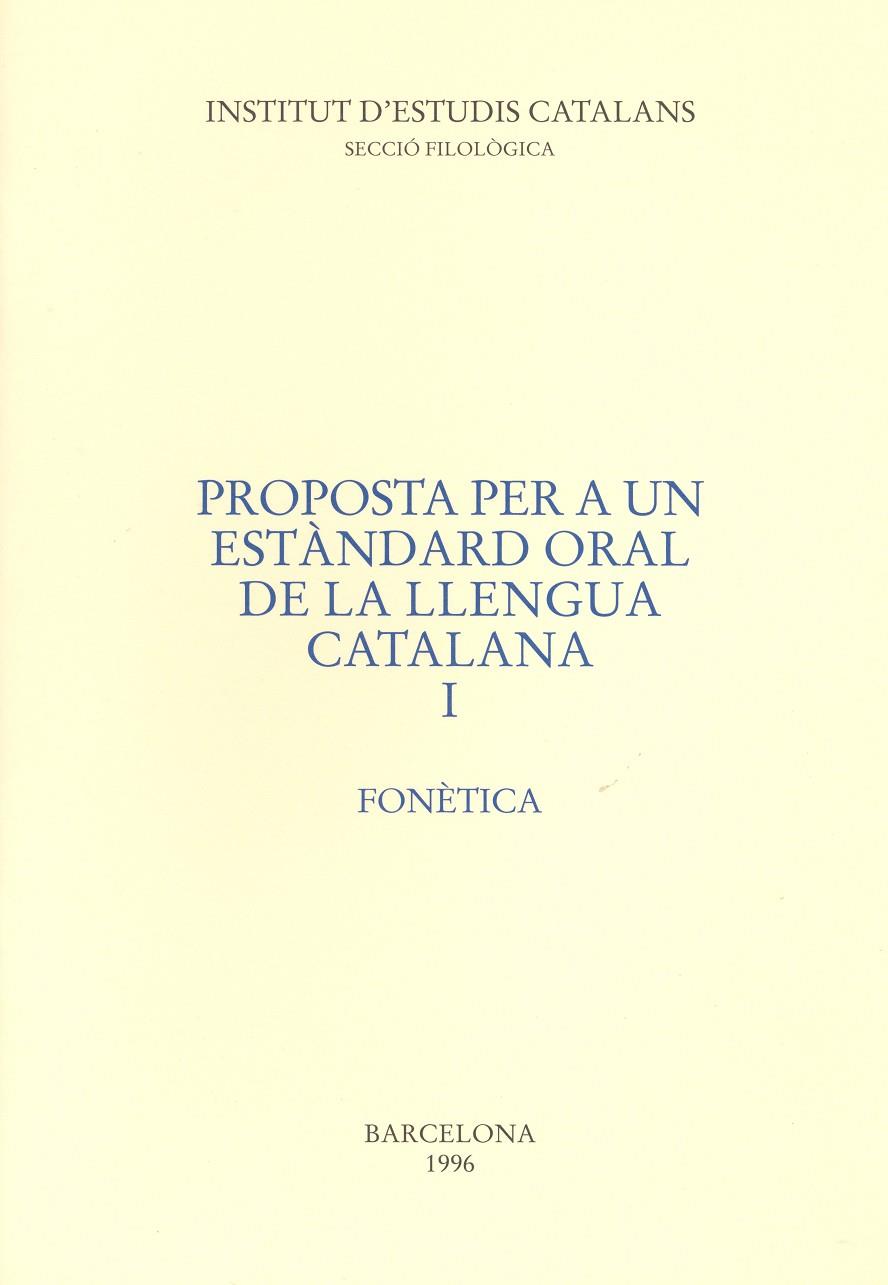 PROPOSTA PER A UN ESTANDARD ORAL LLENGUA CAT. 1 | 9788472833197