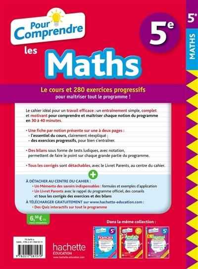 POUR COMPRENDRE LES MATHS 5E : NOUVEAUX PROGRAMMES | 9782017081579