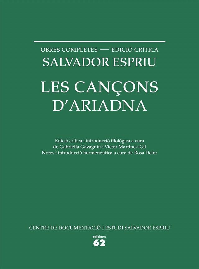 LES CANÇONS D'ARIADNA | 9788429773330 | SALVADOR ESPRIU