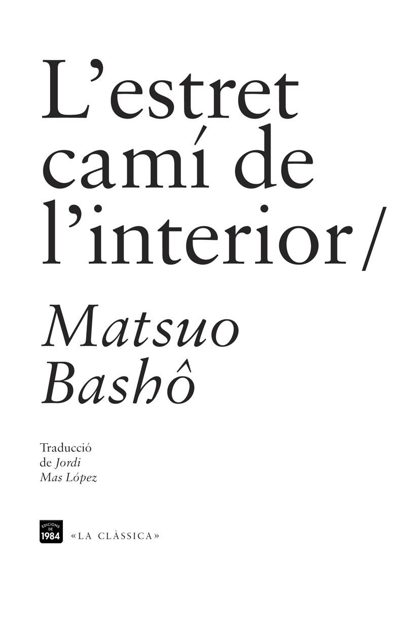 ESTRET CAMI DE L´INTERIOR CL-3 | 9788492440955 | BASHO MATSUO