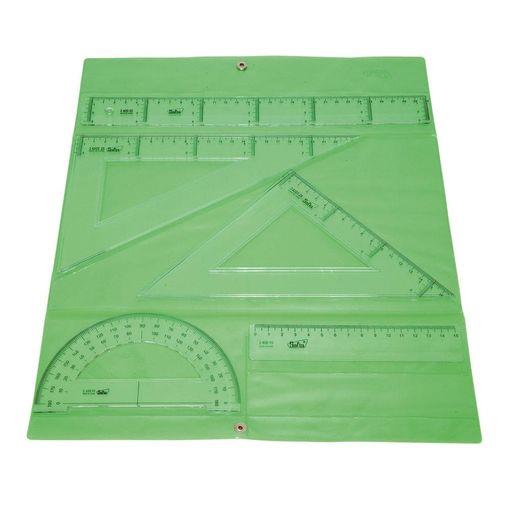 KIT DE 4 INSTRUMENTS DE GÉOMÉTRIE (2 ÉQUERRES, 1 RAPPORTEUR ET UNE RÈGLE DE 30 CM)+ 1 RÉGLE 15CM | 8412688094011