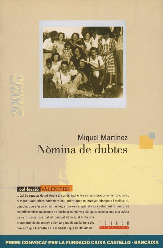 NÒMINA DE DUBTES | 9788481312812 | MARTÍNEZ SAEZ, MIQUEL