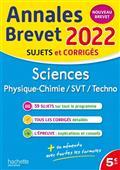 ANNALES BREVET 2022 - SCIENCES, PHYSIQUE CHIMIE, SVT, TECHNO : ANNALES BREVET 2022, SUJETS ET CORRIGÉS : NOUVEAU BREVET | 9782017151197 | COLLECTIF