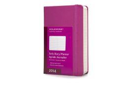 2014 12 MONTH PLANNER - DAILY - POCKET - MAGENTA - HARD COVER  | 9788866136613