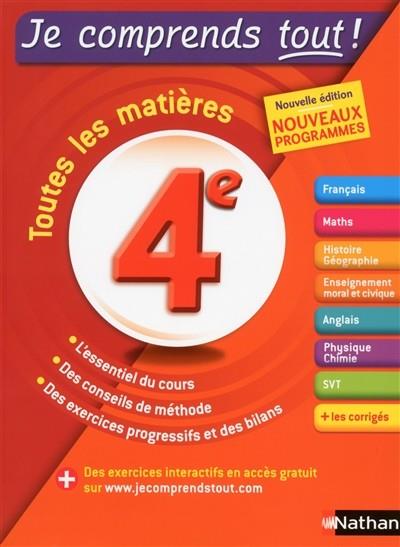 JE COMPRENDS TOUT! TOUTES LES MATIÈRES 4E -ÉDITION 2016 | 9782091894805 | PIERRE-ALAIN CHIFFRE, GILLES LASSUS, OLIVIER REVIL, SYLVIE MARTIN-RAYEH