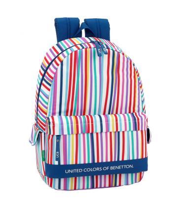 MOTXILLA GRAN ESCOLAR BENETTON -  GRAND SAC À DOS SCOLAIRE RAYURES  | 8412688319381