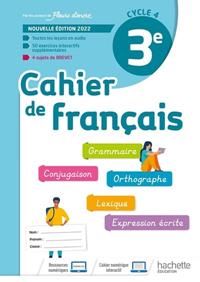 CAHIER DE FRANCAIS CYCLE 4/3E - CAHIER D'ACTIVITES - ED. 2022 | 9782017066927 | BERTAGNA