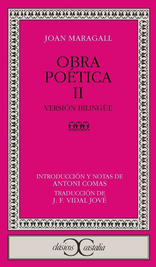 OBRA POÉTICA, II.  VERSIÓN BILINGÜE | 9788470394393 | MARAGALL, JOAN