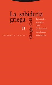 LA SABIDURÍA GRIEGA II | 9788481649000 | COLLI, GIORGIO