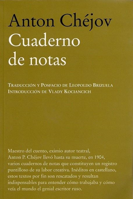 CUADERNO DE NOTAS | 9788483930489 | CHÉJOV, ANTÓN