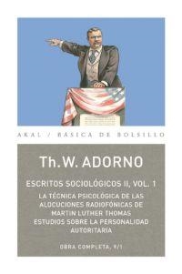 ESCRITOS SOCIOLÓGICOS II, VOL. 1 | 9788446016830 | ADORNO, THEODOR W.