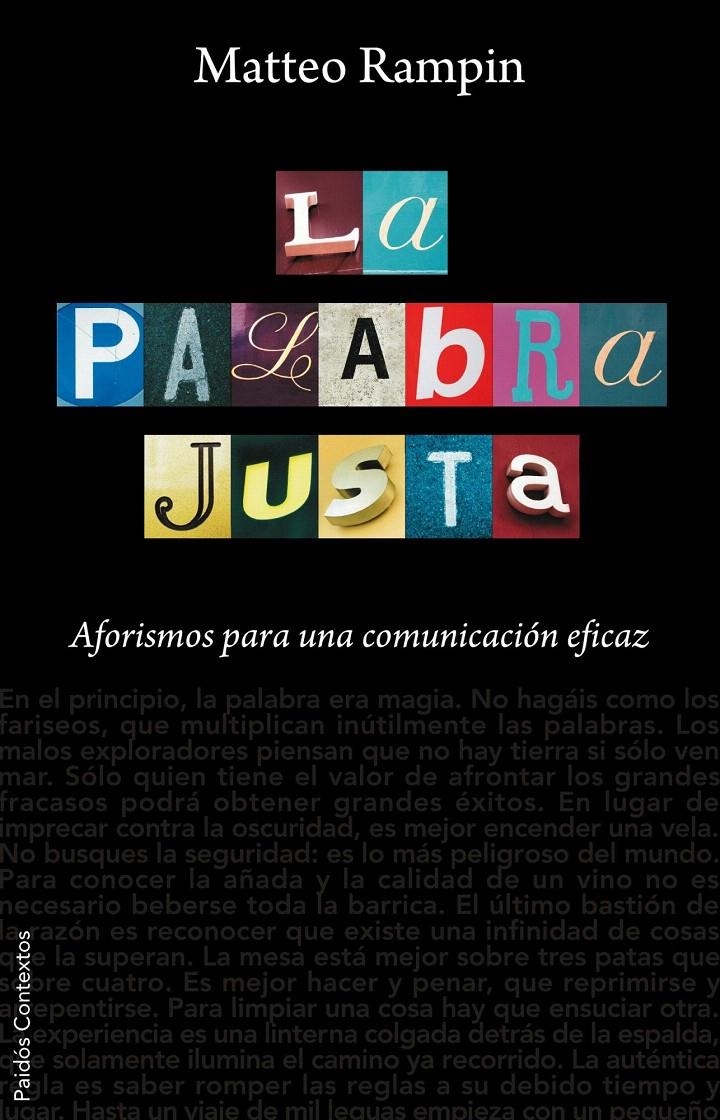 LA PALABRA JUSTA | 9788449323065 | MATTEO RAMPIN