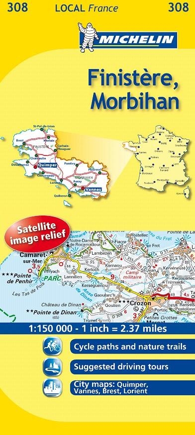 MAPA LOCAL FINISTÈRE, MORBIHAN | 9782067133624 | VARIOS AUTORES