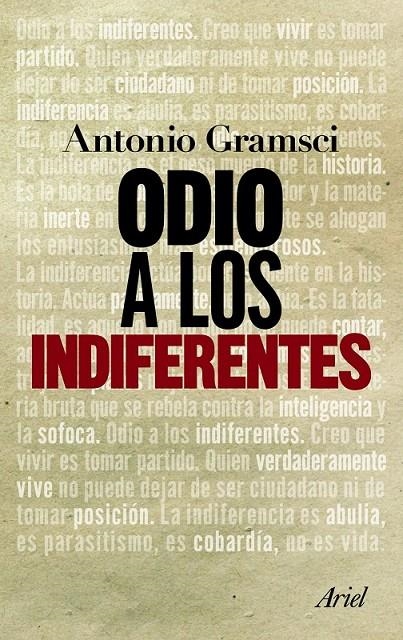 ODIO A LOS INDIFERENTES | 9788434413603 | ANTONIO GRAMSCI