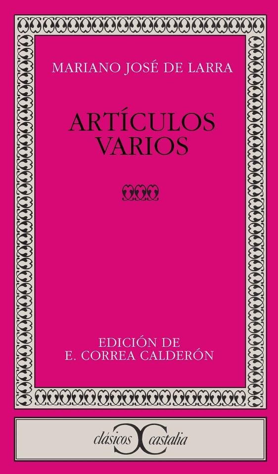 ARTÍCULOS VARIOS | 9788470392252 | LARRA, MARIANO JOSÉ DE