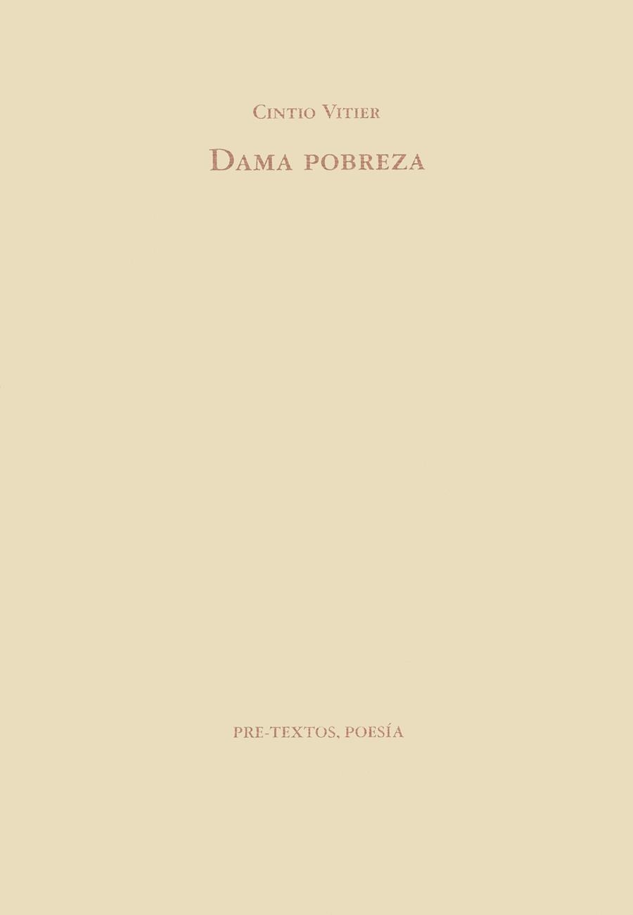  DAMA POBREZA | 9788481910223 | VITIER, CINTIO