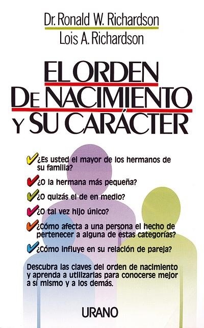 EL ORDEN DE NACIMIENTO Y SU CARÁCTER | 9788479530228 | RICHARDSON, RONALD