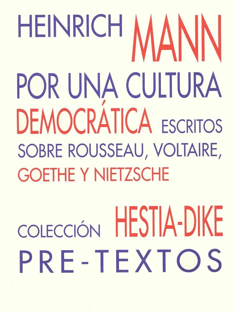 POR UNA CULTURA DEMOCRÁTICA | 9788481911039 | MANN, HEINRICH