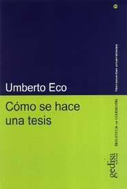 CÓMO SE HACE UNA TESIS | 9788474328967 | ECO, UMBERTO