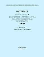 OBRA DEL CANÇONER POPULAR DE CATALUNYA. VOLUM IV. - FASCICLE 2. INVENTARI DE L'A | 9788478265695 | MASSOT I MUNTANER, JOSEP