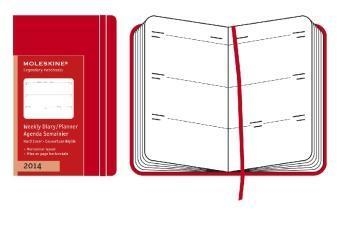 2014 MOLESKINE EXTRA SMALL RED WEEKLY HORIZONTAL | 9788866135593