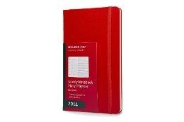 MOLESKINE 2014 WEEKLY PLANNER+NOTES, 12 MONTH, LARGE, RED, HARD COVER | 9788866135692