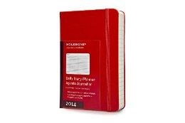 MOLESKINE 2014 DAILY PLANNER, 12 MONTH, POCKET, RED, HARD COVER  | 9788866135739