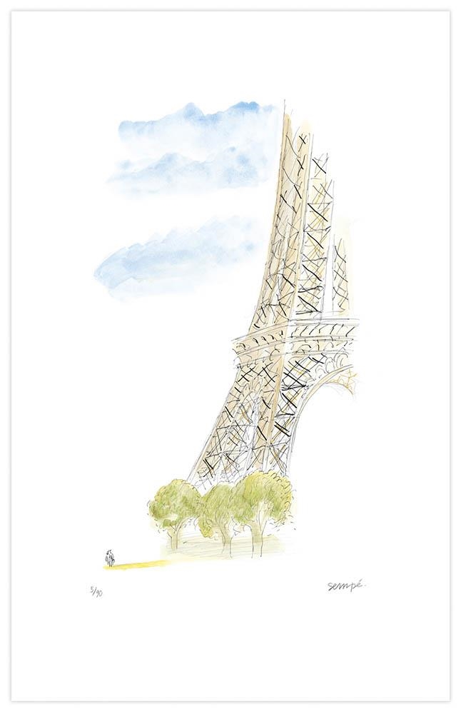 SÉRIGRAPHIE « LA TOUR EIFFEL » PAR SEMPÉ (ENCADRÉE) | SEMPE 04.M | SEMPÉ