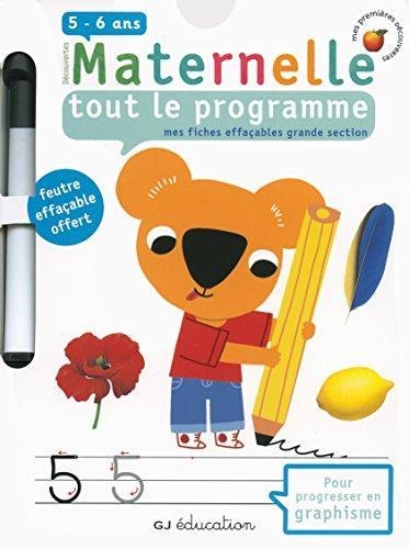 MES FICHES EFFAÇABLES GRANDE SECTION : TOUT LE PROGRAMME MATERNELLE 5-6 ANS | 9782070664887 | DELPHINE GRAVIER-BADREDDINE