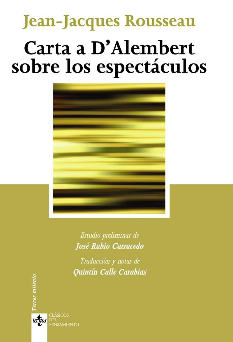 CARTA A D'ALEMBERT SOBRE LOS ESPECTACULOS | 9788430949861 | ROUSSEAU, JEAN-JACQUES