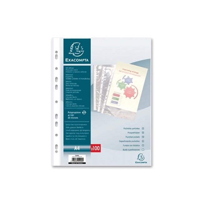 100 POCHETTES EN PLASTIQUE POUR CLASSEUR PORTE-DOCUMENTS TRANSPARENTS,DINA4 AVEC PERFORATIONS FORMAT A4  1 PAQUETE DE 100 FUNDAS TRANSPARENTES PARA | 3130630052005