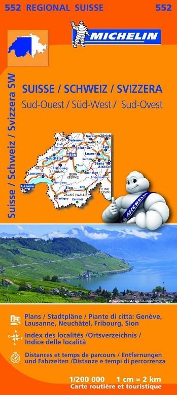 MAPA REGIONAL SUISSE SUD-OUEST/ SCHWEIZ SÜD-WEST/ SVIZZERA SUD.OUEST | 9782067183742 | MICHELIN