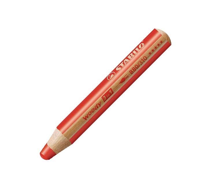 CRAYONS ROUGE  WOODY STABILO (COULEURS FONCÉES: LAPIZ ROJO | 4006381115476