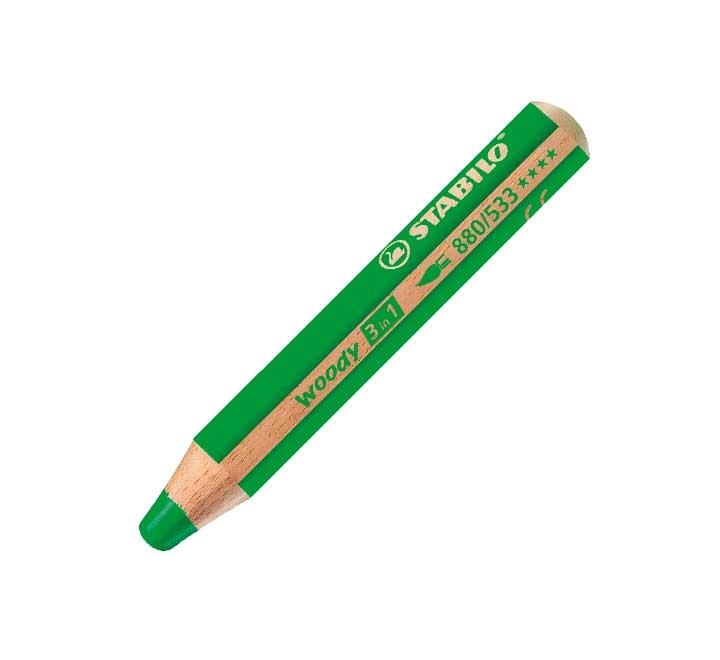 CRAYONS WOODY STABILO (COULEURS FONCÉES: VERT LAPIZ WOODY STABILO VERDE | 4006381115513