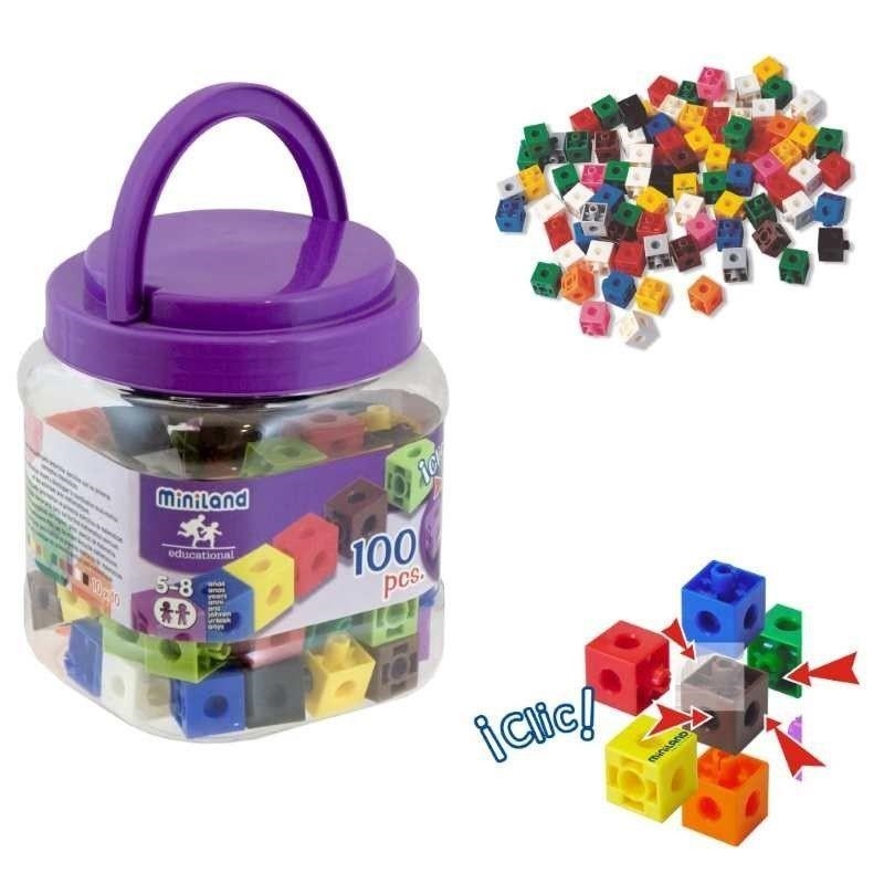 BOÎTE DE 100 CUBES MULTIDIRECTIONNELS EMBOÎTABLES  - CAJA  DE  100 CUBOS ENCAJABLES  Y CONECTABLES  | 8413082952105