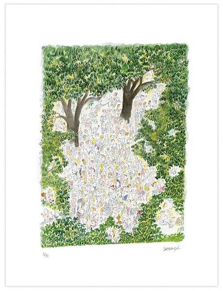 GARDEN PARTY- SÉRIGRAPHIE -  ENCADRÉ  - 65 X 49 CM | SEMPE 55 | SEMPE