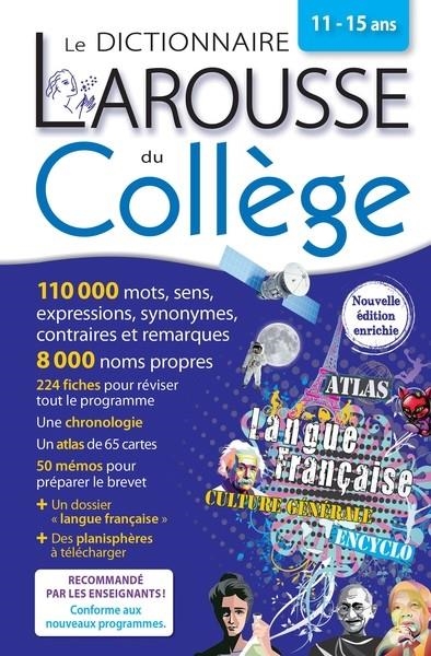 DICTIONNAIRE DE LA LANGUE FRANÇAISE: LAROUSSE COLLÈGE 6ÈME 3ÈME | 9782036000025