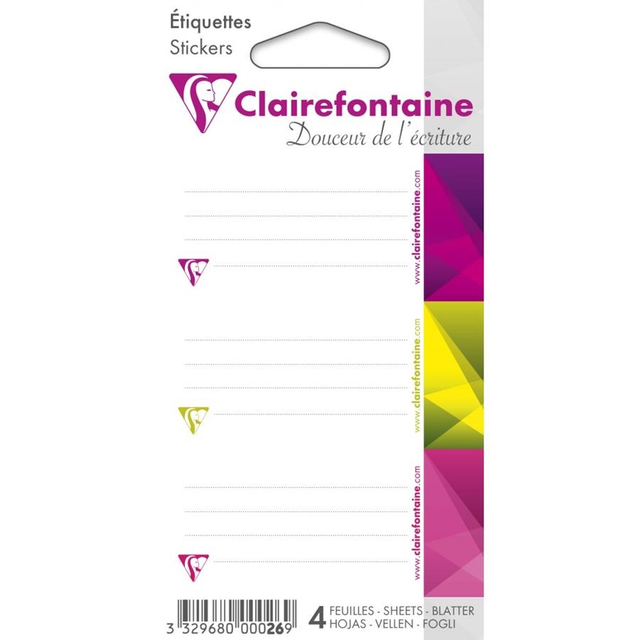 SACHET DE 12 ÉTIQUETTES ADHÉSIVES METRIC - CLAIREFONTAINE  | 3329680000269