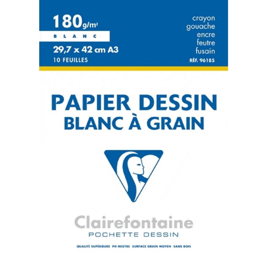 PAQUET DE 10 FEUILLES BLANCHES A3 180G TYPE CANSON--PAQUETE DE 10 HOJAS BLANCA | 3329680961850