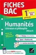 FICHES BAC - HUMANITÉS, LITTÉRATURE ET PHILOSOPHIE SPÉCIALITÉ, 1RE GÉNÉRALE : NOUVEAU BAC  | 9782401078116 | COLLECTIF