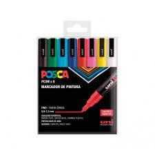 ESTUCHE 8 MARCADORES UNIBALL POSCA BASIC PC3M/8C SURTIDO | 8435009951480