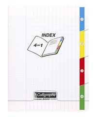 CAHIER SEYÈS POLYPROPYLÈNE 17 X 22 CM 4 INDEX TRANSPARENT 96 PAGES  | 3210330182254