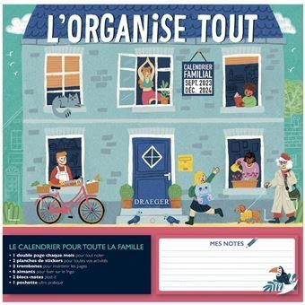 CALENDRIER FAMILIAL 2023-2024 - 28,5X28 CM - SEPTEMBRE 2023 À DÉCEMBRE 2024 - L'ORGANISE TOUT | 3045677751685