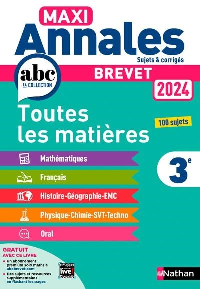 MAXI ANNALES BREVET 2024 - CORRIGÉ | 9782095023508 | COLLECTIF