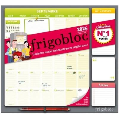 FRIGOBLOC MENSUEL 2024 - CALENDRIER D'ORGANISATION FAMILIALE / MOIS (DE SEPT. 2023 À DÉC. 2024)  | 9782809683301 | COLLECTIF