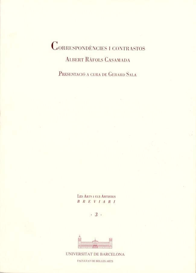 CORRESPONDÈNCIES I CONTRASTOS | 9788447506385 | RÀFOLS CASAMADA, ALBERT