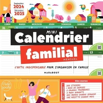 MINI CALENDRIER FAMILIAL MENSUEL 2024-2025. SEPTEMBRE 2024-DÉCEMBRE 2025 | 9782501187275 | COLLECTIF