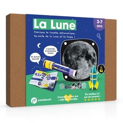 LA LUNE - KIT PANDACRAFT 3-7 ANS - FABRIQUE TA LUNETTE ASTRONOMIQUE, TA CARTE LUNAIRE ET TA FUSÉE | 9782492898204 | COLLECTIF